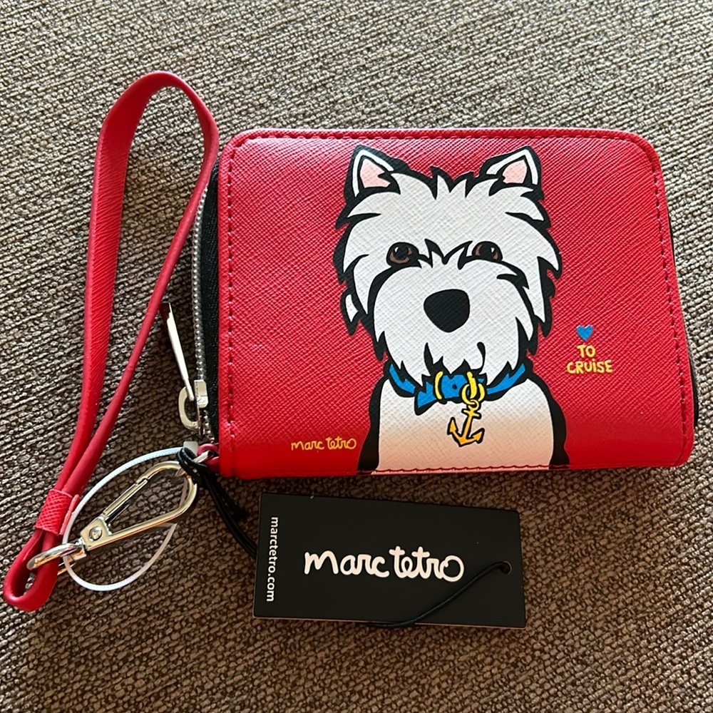 NWT Mark Tetro Westie “love to cruise” wristlet wallet